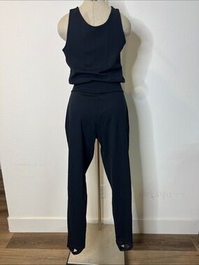 Seattle Gear Classic Black Women's Jumpsuit With Stirrups-Sleek Everyday Style